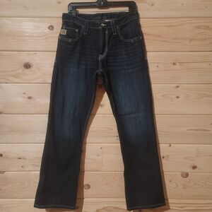 Cinch Men's Western Bootcut Jeans in a Dark Blue Size 32x32